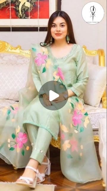 Aveez Fashion Reel Look 02 — Handcrafted Pastel Floral Suit
